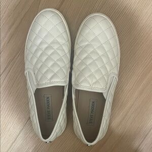 Steve Madden Quilted Slip-On Loafers - White